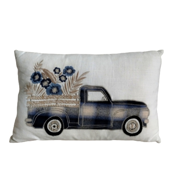 Kirklands Accents Kirkland Truck Accent Pillow Ivory And Blue